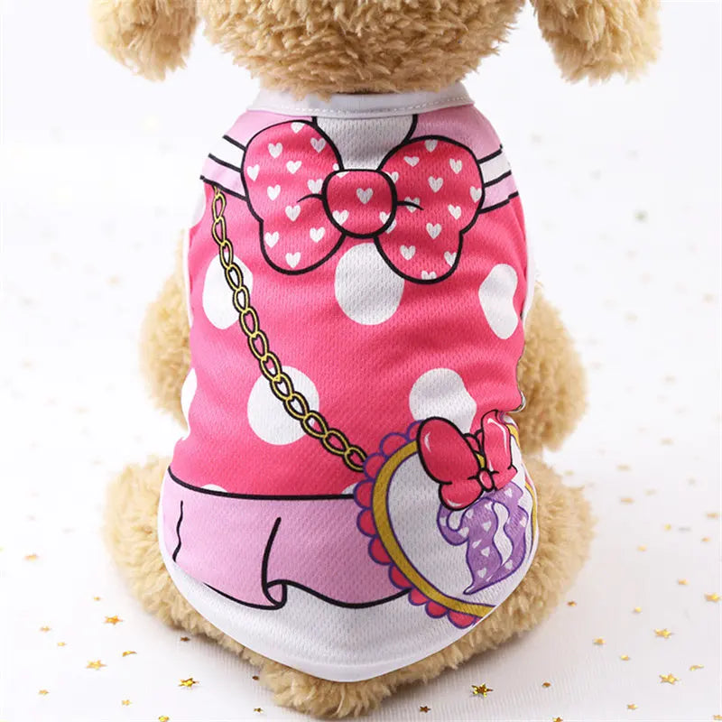 Pet Dog Clothes Cartoon Clothing Puppy Dogs Soft Vests Summer Shirt Casual T-Shirt for Small Pet Supplies