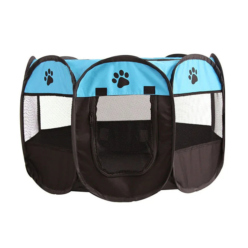 Cats and dogs delivery room pets octagonal cage breathable fence tent scratch-resistant Oxford cloth foldable cat and dog nest