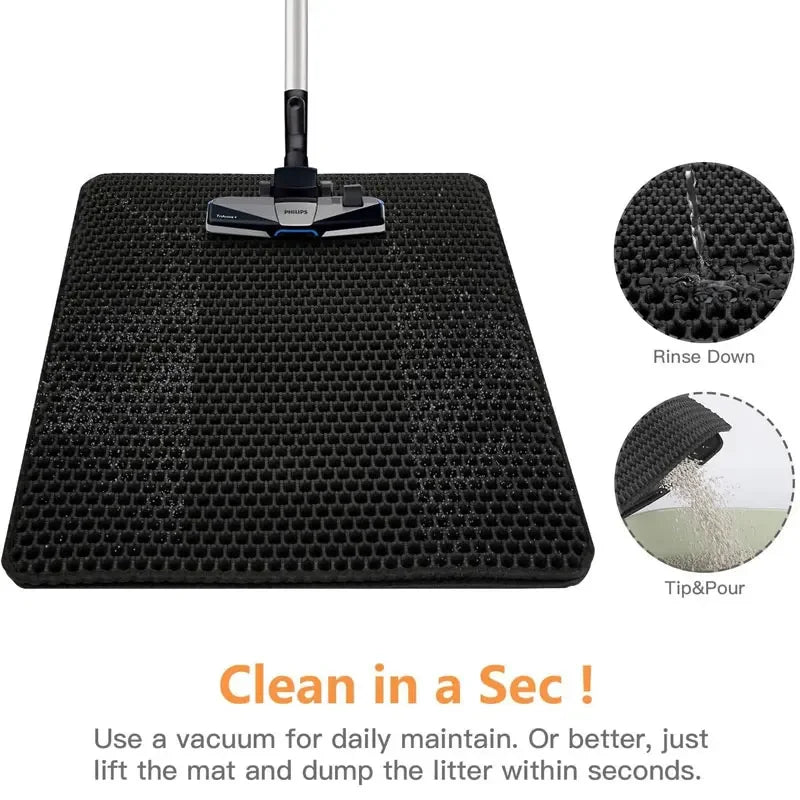 Cat Litter Mat Non Slip Big Pet Litter Box Filter Mat Double Layer Wear Resistant Waterproof Cat Litter Mat Pet Clean Supplies