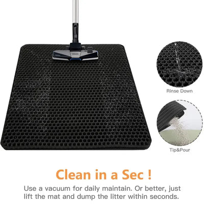 Cat Litter Mat Non Slip Big Pet Litter Box Filter Mat Double Layer Wear Resistant Waterproof Cat Litter Mat Pet Clean Supplies