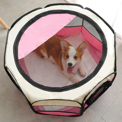 Cats and dogs delivery room pets octagonal cage breathable fence tent scratch-resistant Oxford cloth foldable cat and dog nest