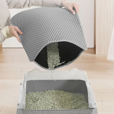Cat Litter Mat Non Slip Big Pet Litter Box Filter Mat Double Layer Wear Resistant Waterproof Cat Litter Mat Pet Clean Supplies