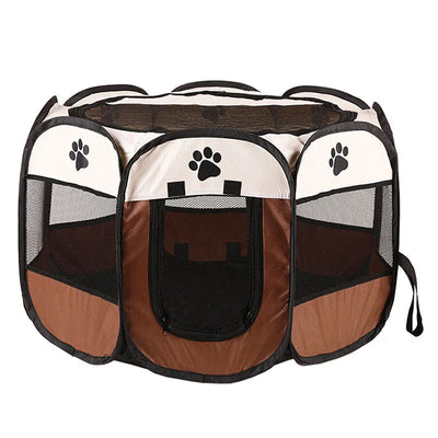 Cats and dogs delivery room pets octagonal cage breathable fence tent scratch-resistant Oxford cloth foldable cat and dog nest