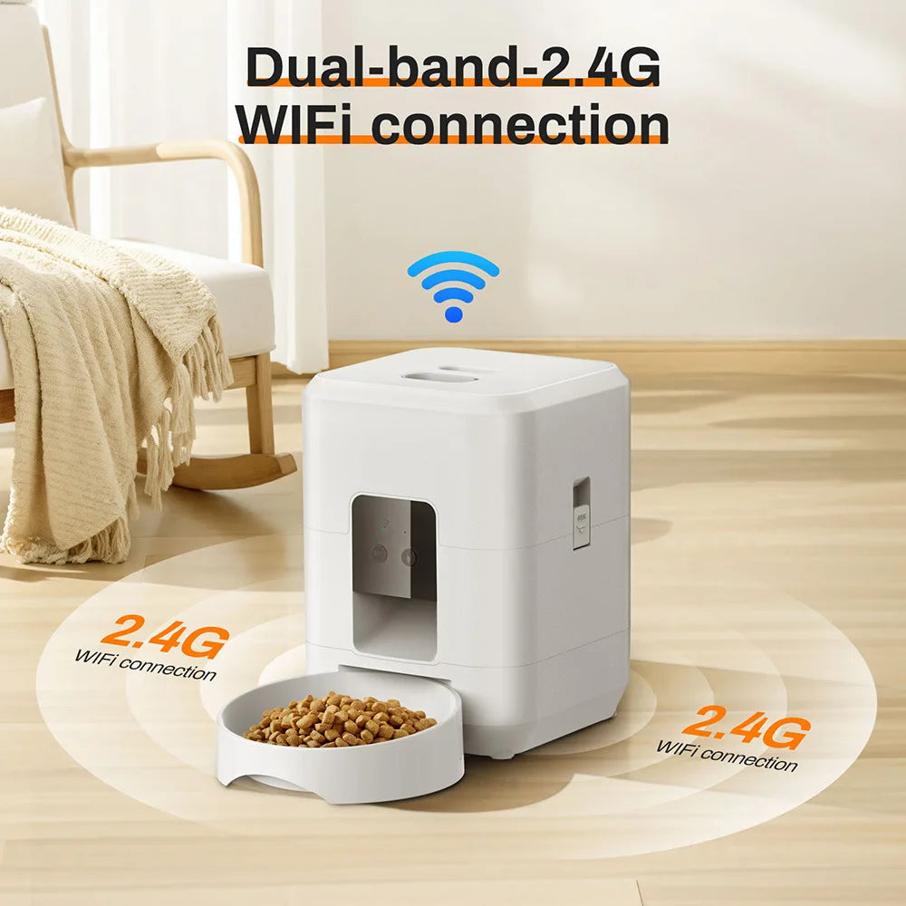 2L Pet Feeder Timing Smart Automatic Dog Pet Feeder For Cats Dog Button WIFI APP Intelligent Dry Food Dispenser Dog Bowl