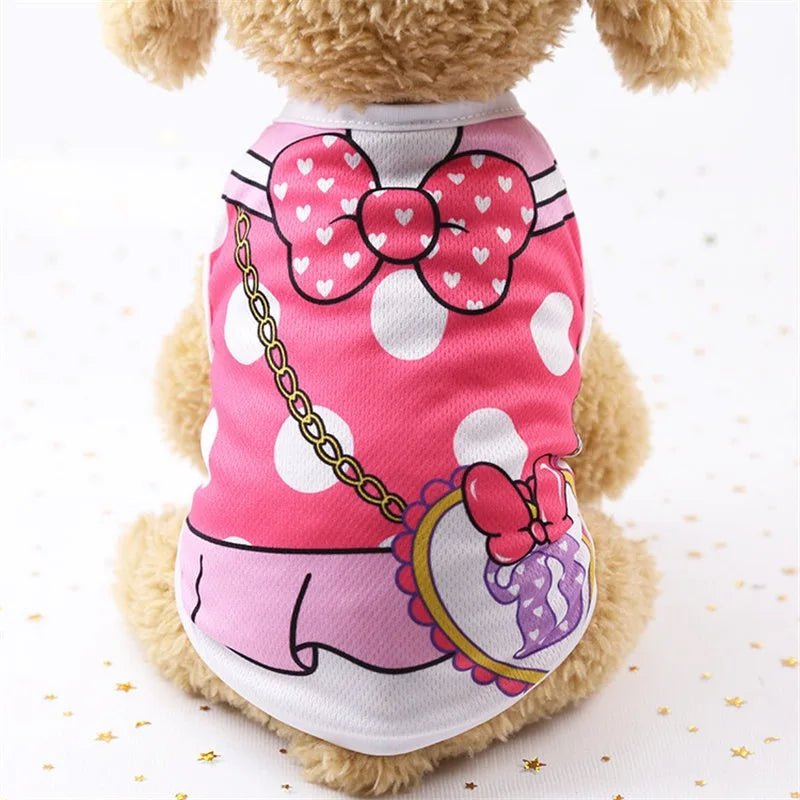 Pet Dog Clothes Cartoon Clothing Puppy Dogs Soft Vests Summer Shirt Casual T-Shirt for Small Pet Supplies