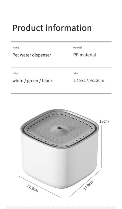3L Cat Water Fountain Auto Recirculate Filter Large Capacity Filtring Cat Water Drinker USB Electric Mute Cats Water Dispenser